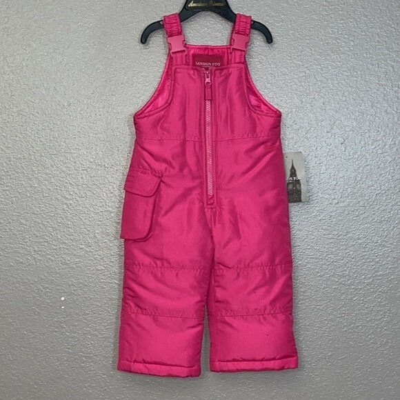 LONDON FOG Baby Classic Snow Bib Ski Snowsuit Pink 12 months NWT - Picture 1 of 11